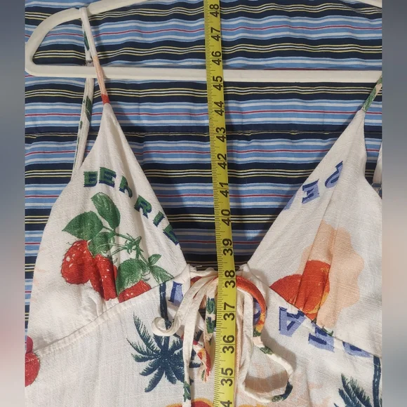 Paper Heart Fresh Fruits Print Linen-blend Maxi Dress - Picture 6 of 7